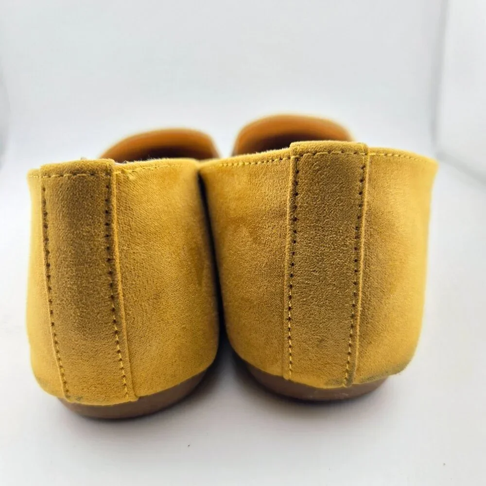 Madden Girl Jasmin Mustard Yellow Suede Pointed Toe Flats – Size 8.5 - Picture 4 of 12